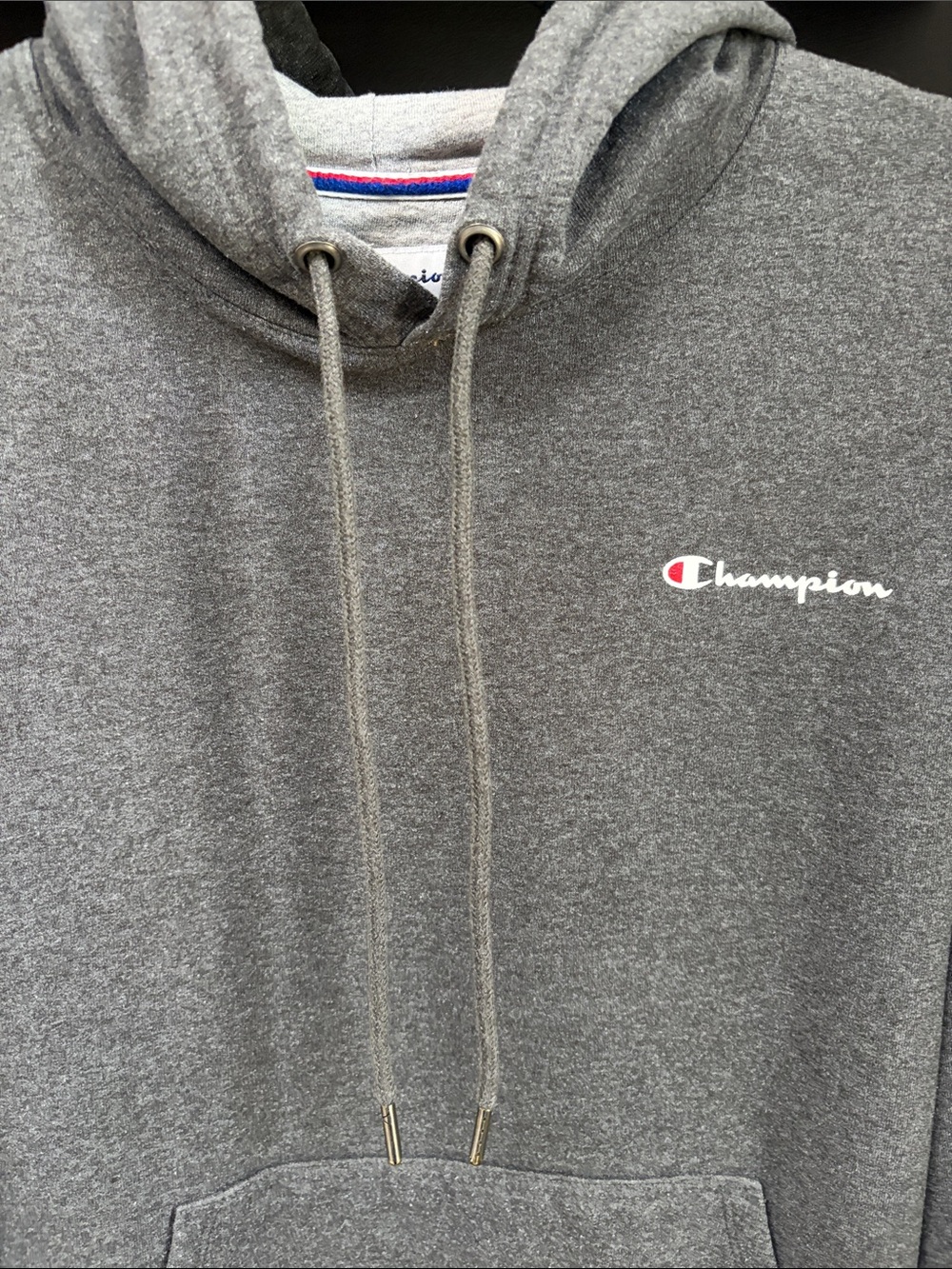 Champion Heather Gray Pullover Hoodie with Small Logo!! GUC